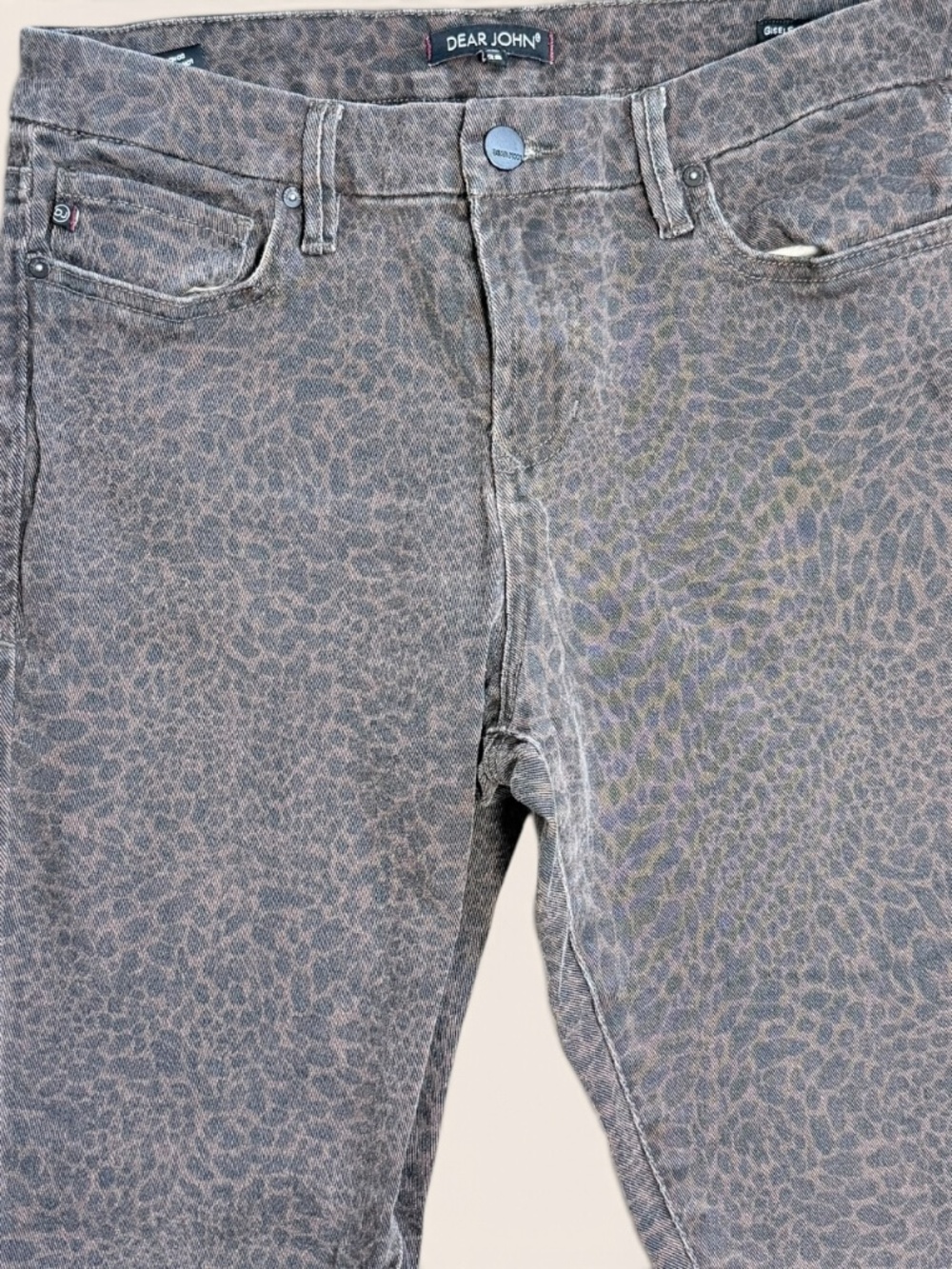 Dear John Gisele Leopard Skinny Jeans 28 Y2K Animal Print Indie Sleaze
